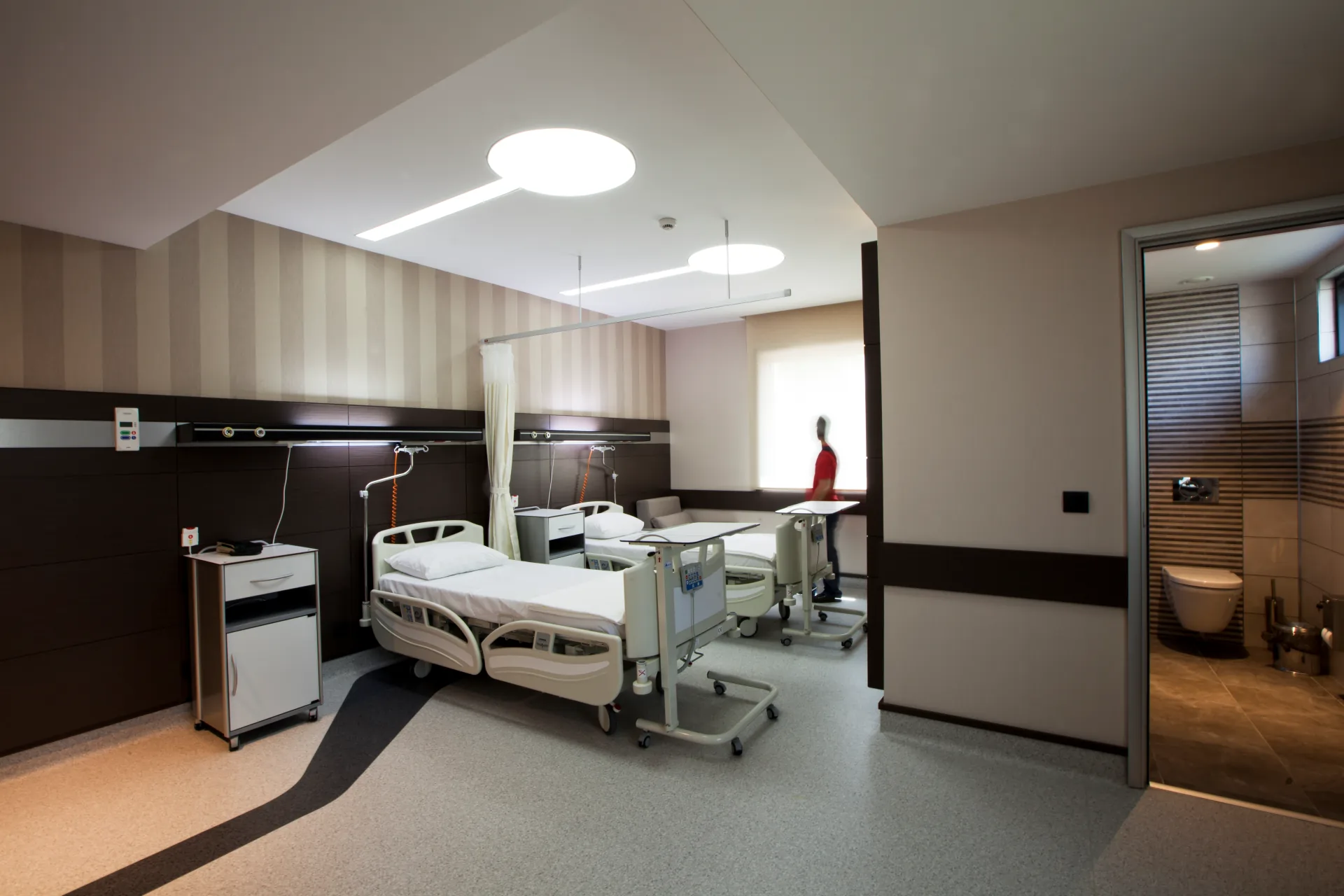 A patient room at NB Hospital in Acıbadem, Kadıköy